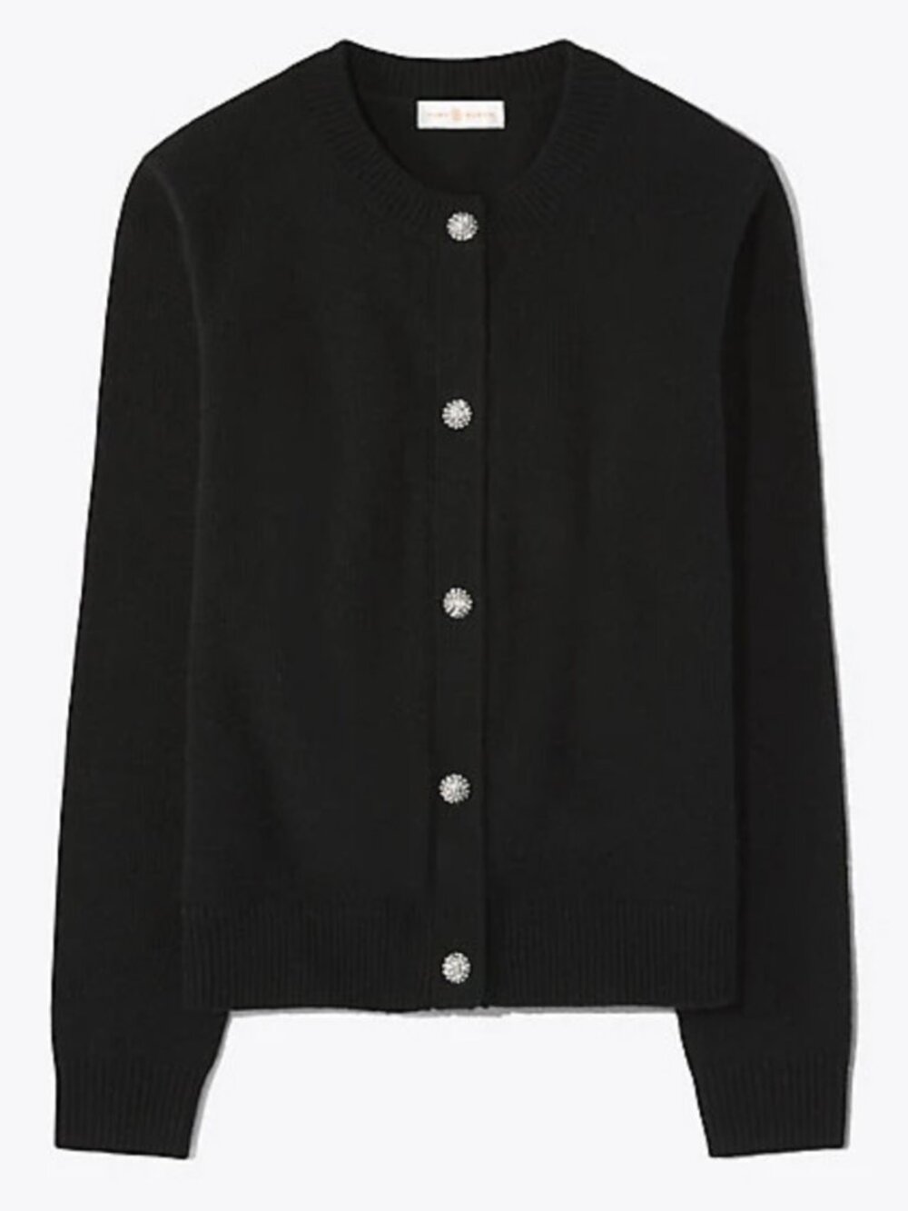 New Tory Burch Fremont Wool Crystal Button Cardigan Black Medium $550